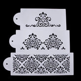 FILIGREE DAMASK STENCIL SET 3 PCS